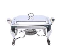 Xigner Chauffe-plat en acier inoxydable - 6 l - Passe au lave-vaisselle - Avec poignée de couvercle - Pour cuisine, cafétéria, fête - 21 x 26 x 26 cm