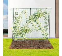 Xigner Lot de 2 tuteurs de concombre en métal avec grille - Largeur réglable de 180 cm - Pour tomates, fleurs et plantes utiles