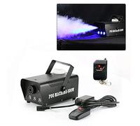 Xigner Machine à fumée avec lumière LED, 500 W, machine à fumée de scène, télécommande filaire de 3 m, pour scènes, bars de mariage, pièces privées 25,5 x 18 x 15,5 cm