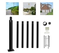 Xigner Mât pour Lampadaire Solaire Extérieur, Poteau d’Éclairage de Rue en Acier Galvanisé, Support Résistant aux Intempéries avec Cadre de Fondation pour Jardin, Terrasse, Parking, Allée (6m, Cour)