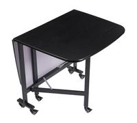Xigner Table à manger pliante mobile avec étagère ouverte, 6 roues freinables, table de cuisine pour petits espaces, cuisine, salle à manger (noir, 120 x 80 x 75 cm)