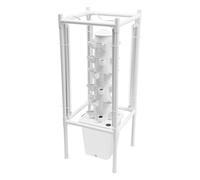 Xigner Tour hydroponique 30 trous, 6 étages, système de culture aéroponique, avec pompe d'hydratation, réservoir d'eau de 10 l, lumières, support de plantation pour herbes, fruits, légumes, balcon
