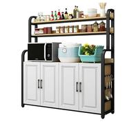 XIGOUZIQU Armoire De Rangement Cuisine Bahut Cuisine Bahut De Salle a Manger Meuble D’Entree Rangement Commode Meuble Metal Industriel for Salle à Manger, Cuisines, Salon(138x40cm/54.33x15.74IN)