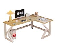 XIGOUZIQU Bureau d'angle Table d'Ordinateur pupitre de Style Simple et Moderne Ergonomique de Salle à Manger Grand Plateau for Etudier Travailler Chambre(Khaki,140cm(55.11in))
