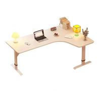 XIGOUZIQU Bureau d'angle Table d'Ordinateur pupitre de Style Simple et Moderne Hauteur réglable de Salle à Manger Grand Plateau for Etudier Travailler Chambre(White,140cm(55.11in))