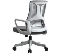 XIGOUZIQU Chaise de Bureau Respirante,Fauteuil d'ordinateur Hauteur réglable, Respirante avec Soutien Lombaire, avec accoudoirs, Inclinable à 360° Dossier en Tissu Mesh Respirant(Gray)