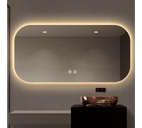 XIGOUZIQU Miroir Salle de Bain Miroir de Toilette avec éclairage lumière réglable 3 Couleurs Anti-buée Interrupteur Tactile for Salle de Bain, Salon, WC, Couloir(80cm(31.49in))