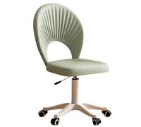 XIGOUZIQU Tabouret de Maquillage Chaise Coiffeuse Fauteuil Réglable en Hauteur, Pivotante avec Dossier et Socle Ergonomique siège Confortable en éponge for Chambre, Dressing(Green)