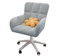 XIGOUZIQU Tabouret de Maquillage Coiffeuse Fauteuil Réglable en Hauteur, Pivotante Ergonomique avec Dossier et Socle for Chambre Bureau Domicile(Blue)