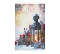 xigua 1 torchon de cuisine absorbant et doux, motif lanterne de Noël et sapin sous la neige, essuie-mains, serviette de nettoyage à séchage rapide, 45,7 x 71,1 cm