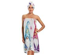 xigua Adorable gnomes pour femme, serviette de bain avec fermeture réglable, absorbante, douce, légère, longueur genou, serviette de bain, turban pour spa, salle de bain, hôtel
