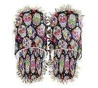 xigua Chaussons en microfibre antidérapants en forme de tête de mort - Taille M