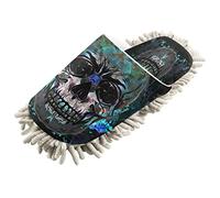 xigua Chaussons en microfibre avec motif squelette coloré - Pour nettoyage de pantoufles - Antidérapants - M