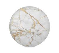xigua Lot de 1 set de table rond à texture marbre blanc doré, antidérapant, lavable, résistant à la chaleur et imperméable pour décoration de table à manger, sets de table, 39,1 cm