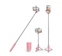 XIHAMA Perche à Selfie avec trépied, trépied de téléphone Portable et télécommande sans Fil, Support de téléphone Portable Compatible avec iPhone, Samsung, Xiaomi et Smartphones Android (Rose avec
