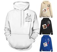 Xihedfd Sweat à Capuche Personnalisé Créez Votre Propre Sweat à Capuche Portrait de Photo Cadeau de Saint-Valentin pour Hommes et Femmes