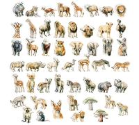 XIHIRCD 100pcs Autocollants Animaux, Réalistes, Imperméables, Safari Zoo, Multicolores, Réutilisables, pour Enfants, Bouteilles d'Eau, Skateboards, Scrapbooking, Cadeaux de Fête