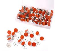 XIHIRCD 100pcs Punaises Réfléchissantes pour Balisage Sentiers, Diamètre 20mm Punaises Phosphorescentes pour Chasse Randonnée Camping Miradors et Balisage Routier Haute Visibilité (Orange)