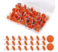 XIHIRCD 100pcs Punaises Réfléchissantes pour Marquage de Sentiers, Punaises Lumineuses Marqueurs Sentiers Réfléchissants Punaises Réfléchissantes pour Chasse Camping Support d'arbre (Orange)