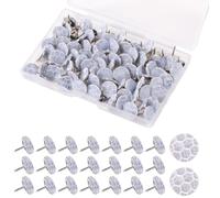 XIHIRCD 100pcs Punaises Réfléchissantes pour Marquage de Sentiers, Punaises Lumineuses Marqueurs Sentiers Réfléchissants Punaises Réfléchissantes pour Chasse Camping Support d'arbre (Argent)