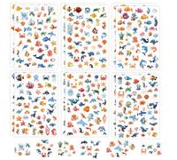 XIHIRCD 12 Feuilles d'Autocollants d'animaux Marins, Autocollants de Vie Marine Autocollants d'Océan Autocollants d'animaux Marins Étiquettes de Créatures Marines pour Cadeaux Scrapbooking Décoration
