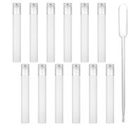 XIHIRCD 12pcs Essential Oil Roller Bottle, 10 ml Plastique Mat Roll on Flaschen Cosmétiques Rechargeables avec Tube Distributeur Potable Flacon de Parfum à Bille Roulante avec Couvercle pour Voyage