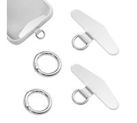 XIHIRCD 2pcs Onglets pour Sangle de Téléphone, 4,8x2,3cm Acier Inoxydable Languettes d'Attache de Sangle de Téléphone avec 2pcs Anneaux à Ressort en Métal pour Pièce de Rechange de Téléphone Portable