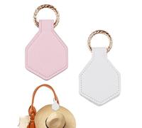 XIHIRCD 2pcs Pince à Chapeau Magnétique pour Voyage, Cuir Pince à Chapeau pour Sac à Main Pince Accroche Chapeau pour Accrocher Le Chapeau au Sac à Main ne Laissera Pas de Marques (Blanc, Rose)