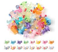 XIHIRCD 32 Pièces Mini Axolotls en Résine, Brillent dans Le Noir Petites Figurines d'animaux Breloques Axolotl pour Bricolage Jardin Paysage Maison de Poupée Plantes en Pot Décorations (16 Couleurs)