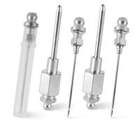 XIHIRCD 5pcs Aiguille Pompe à Graisse, Buse d'Aiguille de Pistolet à Graisse avec 2 Distributeur d'Aiguille Étroite Fileté NPT Portant l'Aiguille d'Injecteur de Graisse pour Espace Étroit