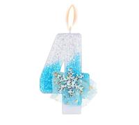 XIHIRCD Bougie d'Anniversaire Neige Glace et Neige Brillantes Fournitures Décoration Fête d'Anniversaire (Numéro 4) - Sans Parfum - Blanc - Hivernal