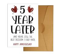 XIHIRCD Carte Anniversaire 5 Ans, Carte de Joyeux Anniversaire avec Enveloppe Carte Amusante pour 5e Anniversaire de Mariage Cadeaux Romantiques pour Femme et Mari
