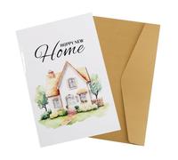 XIHIRCD Carte de Nouvelle Maison, Carte de Pendaison de Crémaillère Cartes de Bienvenue Carte de Bienvenue Pliée avec Enveloppe Cartes d'Invitation de Pendaison de Crémaillère (Style A)