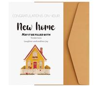 XIHIRCD Carte Nouvelle Maison, Carte de Voux Créative pour Une Pendaison de Crémaillère avec Enveloppe Carte Amusante pour un Nouvel Appartement Acclamations pour Votre Nouvelle Maison (Style 1)