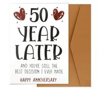 XIHIRCD Douce Carte du 50e Anniversaire, Carte Humoristique pour 50e Anniversaire de Mariage avec Enveloppe Cadeau Romantique pour Couple Épouse Mari
