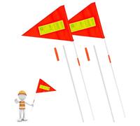 XIHIRCD Lot de 2 Drapeaux de Sécurité avec Poteau, Alerte pour Enfants Panneaux de Ralentissement Drapeaux de Sécurité pour Quartiers Panneaux d'Avertissement Compatibles avec Step 2