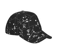 XII Constellations of Zodiac Planets Dad Cap Réglable Summer Sun Hat Sports Strapback Cap pour Hommes Femmes Noir