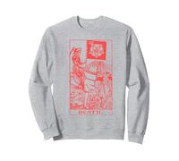 XII The Death Tarot Occult Lucifer Goth Blackcraft Satanic Sweatshirt, Unisexe pour Adultes, Gris Chiné, XXL