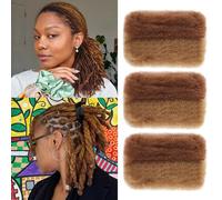 XIIMENALU Afro Kinky Curly Braiding Bulk Hair For Mini Twists Afro Kinkys Bulk Synthetic Hair Cuban Twist Hair Soft Locs Micro Spring Twist For Dreadlocks Loc Repair (P30/27#, 8 Inch (Pack of 3))