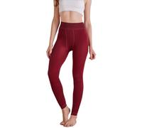 XiinxiGo Collant Polaire Femme Effet Transparent, LeggingsThermique Taille Haute, sans Pied，Collants Hiver Chaud Haute Élasticité,VinRouge,XL
