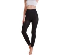 XiinxiGo Collant Polaire Femme Effet Transparent, LeggingsThermique Taille Haute, sans Pied，Collants Hiver Chaud Haute Élasticité,Noir,XL