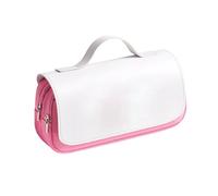 Xiiszse Trousse Toile Blanche Personnalisable Rabat Double 3 Compartiments | Canvas Résistant, Design Épuré Pratique, Grande Capacité, Idéal Cours Bureau Étudiant, Adulte Mixte, Organisation Parfaite