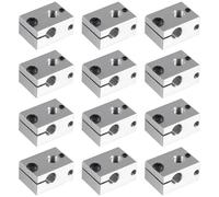 XIITIA Lot de 12 blocs chauffants V6 haute température plaqué cuivre pour imprimante 3D compatible avec capteur de cartouche PT100 V6 Hotend Prusa i3 MK3/MK3S Hotend