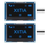 XIITIA Lot de 2 modules d'affichage LCD OLED 2,4" 128 x 64 SSD1309 7 broches SPI/IIC I2C Interface série pour Arduino UNO R3 (lumière bleue)