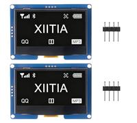 XIITIA Lot de 2 modules d'affichage OLED 4 broches 2,4" SSD1309 128 x 64 2,42" OLED LCD IIC I2C SPI (lumière blanche)