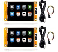 XIITIA Lot de 2 pilotes d'affichage ESP32 ILI9341 de 2,8", écran tactile résistif TFT LCD 2,8", ESP32-2432S028R, ESP32, écran tactile 240 x 320, carte de développement ESP32 pour Arduino IDE