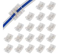 XIITIA Lot de 20 connecteurs à 4 broches de 10 mm, connecteurs RVB vers bande, connecteurs adaptateurs LED étanches sans soudure pour projets d'éclairage à faire soi-même