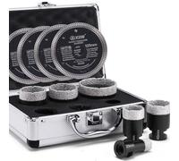 XIIW Coffret de Forets Diamantés pour Carrelage, Kit Couronnes Diamantées M14 Premium 10Pièces (20/35/38/40/50/68mm Scie Cloche Diamant + 4 Disques à Tronçonner 125mm) pour Céramique Marbre Maçonnerie