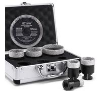 XIIW Coffret de Forets Diamantés pour Carrelage, Kit Couronnes Diamantées M14 Premium 7Pièces (20/35/38/40/50/68mm Scie Cloche Diamant + 1 Disques à Tronçonner 125mm) pour Céramique Marbre Maçonnerie