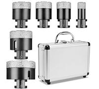 XIIW Coffret de Forets Diamantés pour Carrelage, Kit de Couronnes Diamantées M14 Premium 6 Pièces 20/35/38/40/50/68 mm Scie Cloche Diamant -pour Percer Matériaux Durs Céramique Marbre Maçonnerie